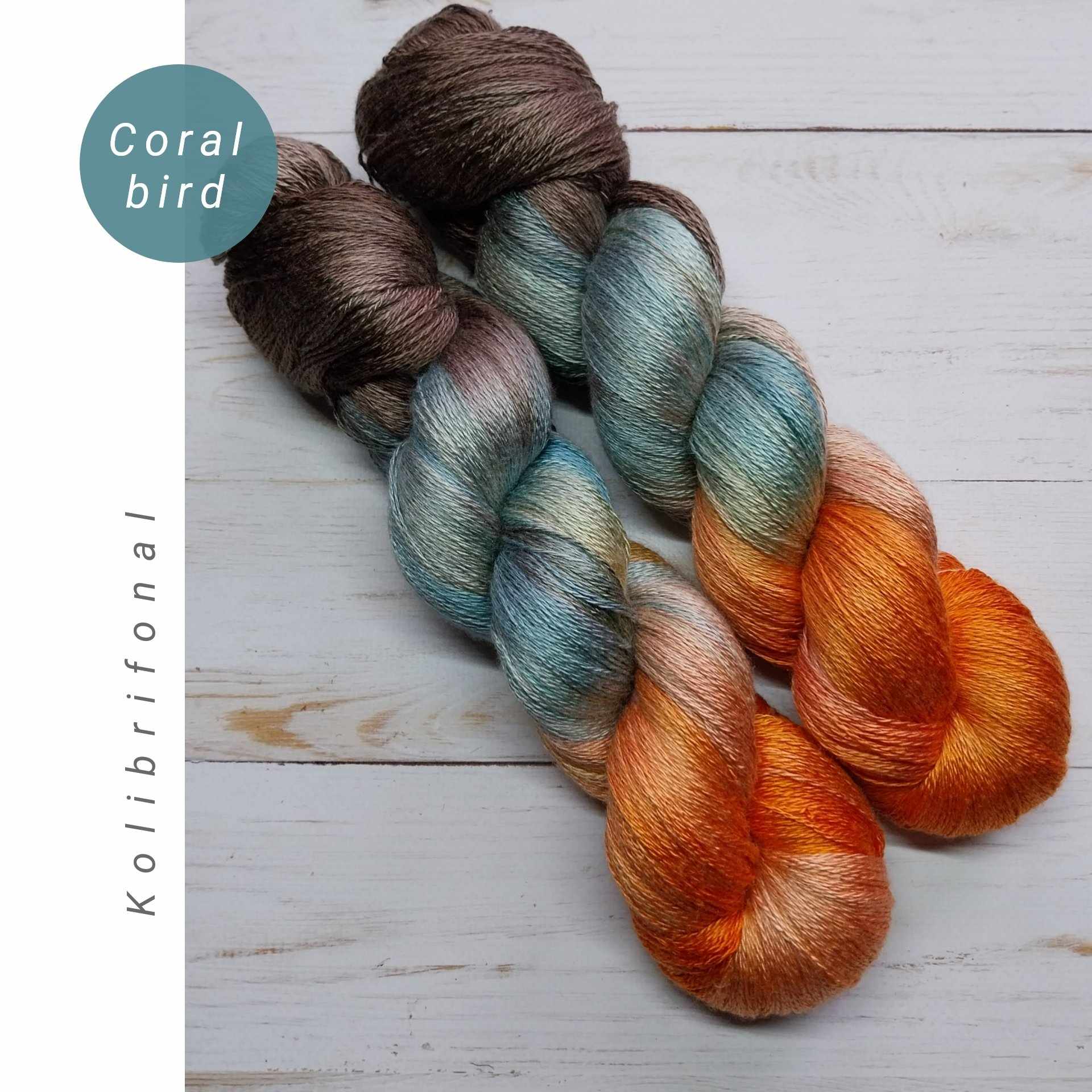 Coral bird - kézzel festett fonal